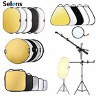 Selens 5In1 Pro Portable Light Reflector Folding & Handle Flash Photography Kit