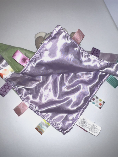 Taggies Mary Meyer Flora Fawn Lovey Security Blanket Purple Green Floral Lovie - Picture 11 of 13