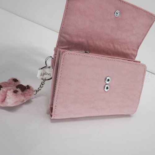 Cartera Kipling PIXI Snap Mediana Triple Plegable Poliamida AC3710 Suave Rubor Rosa Nueva con Etiquetas $54 - Imagen 5 de 12