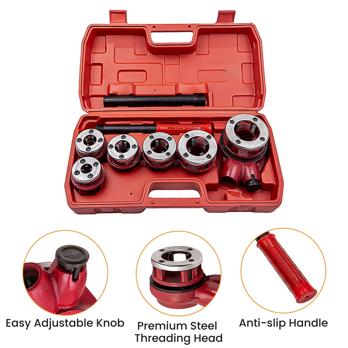 Ratchet pipe 2024 threader kit