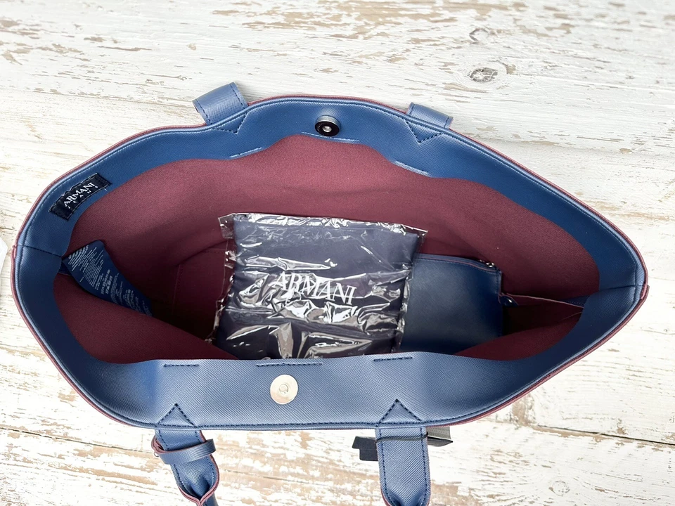 Bolso de Mano Armani Jeans Azul para Mujer Sobre el Hombro Botón Bolso de Mano Bolso de Compras Foto 4 de 4