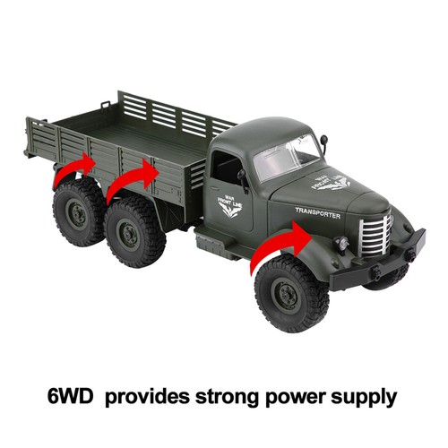 (Green)1/16 Model Remote Control Six Wheel Drive Military Truck RC Toy SP - Picture 16 of 18