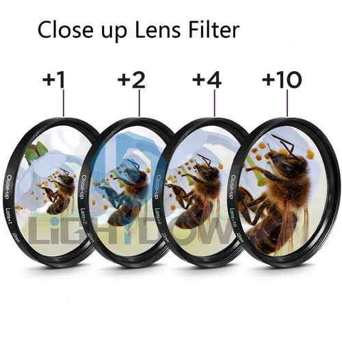 49/52/55/58/62/67/72/77mm +1+2+4+10 Close Up Macro Lens Aluminum Filter Kit 4PCS - Picture 1 of 21