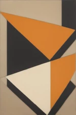 Large Abstract Painting 2x3 ft. Complex Geometric Demrin Fine Art Original NEW