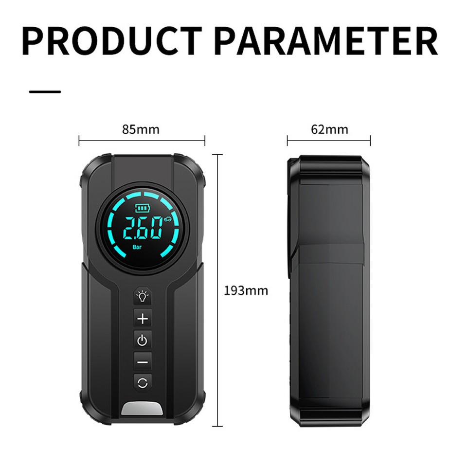 Car Jump Starter 150PSI Air Compressor 99800mAh Emergency Battery Power