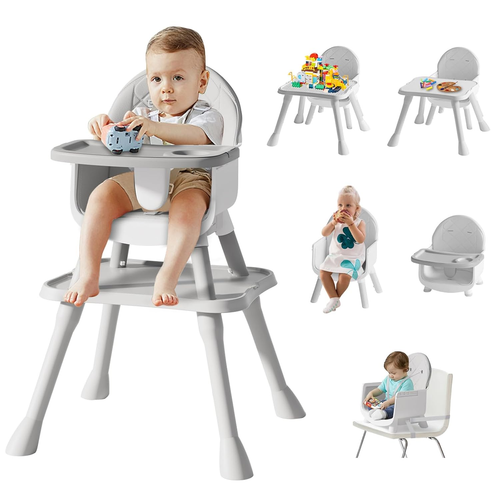 6 in 1 Baby High Chair for Babies and Toddlers, Booster Seat, Kids Learning Tabl
