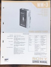 Sony WM-3 Radio Cassette Service Manual Original 