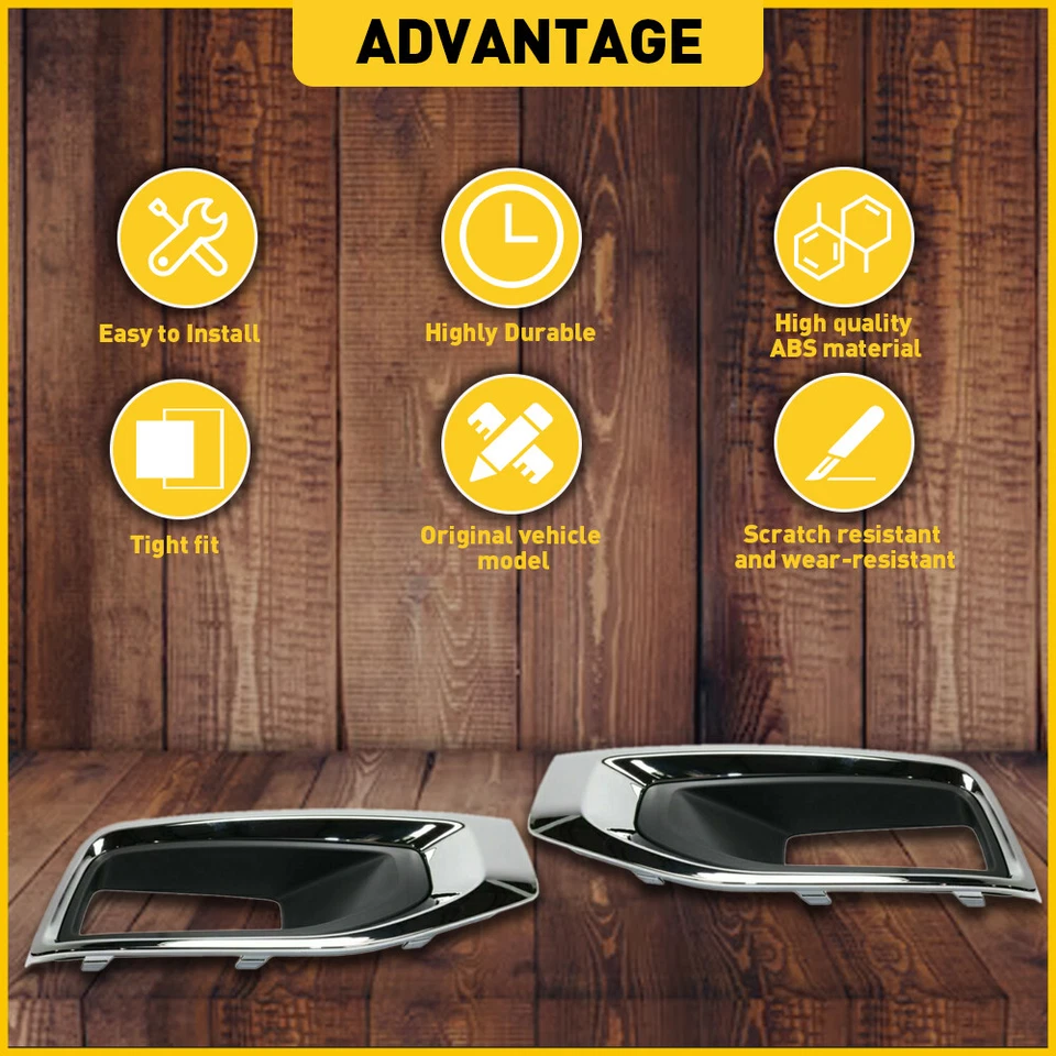 CUBIERTAS DE LUZ ANTINIEBLA PARA 2015-2020 GMC YUKON XL DENALI SLE SLT LADO IZQUIERDO+DERECHO NEGRO Foto 4 de 4