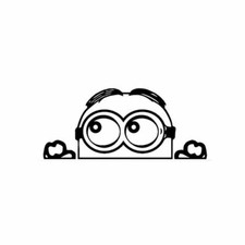 Minion Peeking Vinyl Decal Sticker For Macbook Laptop Car Auto SUV Window Wall