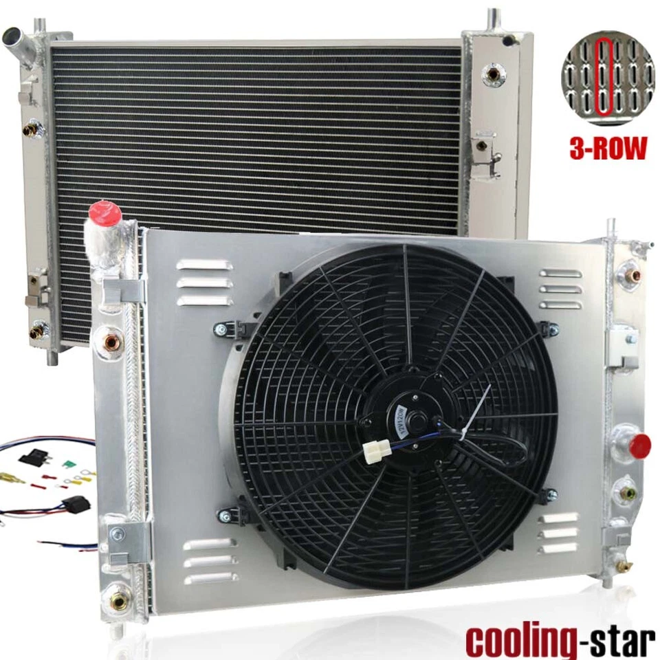 3-ROW RADIATOR+SHROUD FAN FIT 2005-2013 CHEVROLET CORVETTE C6 6.0L 6.2L 7.0L,V8 - Imagem 2 de 4