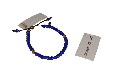 Pulsera de cuentas de vidrio azul real M Cohen by Maor plata 925 - Imagen 8 de 8