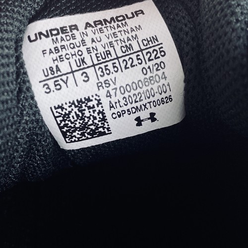 Scarpe da ginnastica Under Armour Kids GS Assert 8 Running 3,5 Y nere NUOVE 3022100|001 - Foto 10 di 10