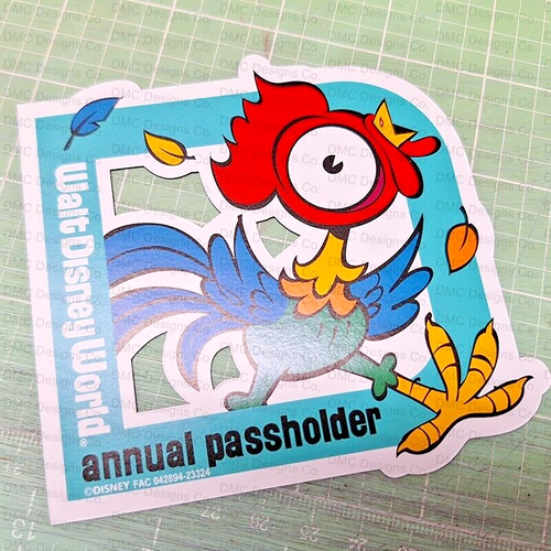 New! Hei Hei from Moana Passholder Magnet w/ free sticker. HOMEMADE! READ FIRST! - Picture 3 of 4