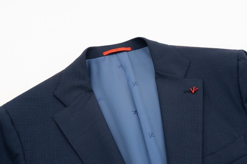 $5800 ISAIA NAPOLI Blue Hand-Sewn Checks Suit Fine Wool / Silk 7R ( Regular) - Picture 4 of 9