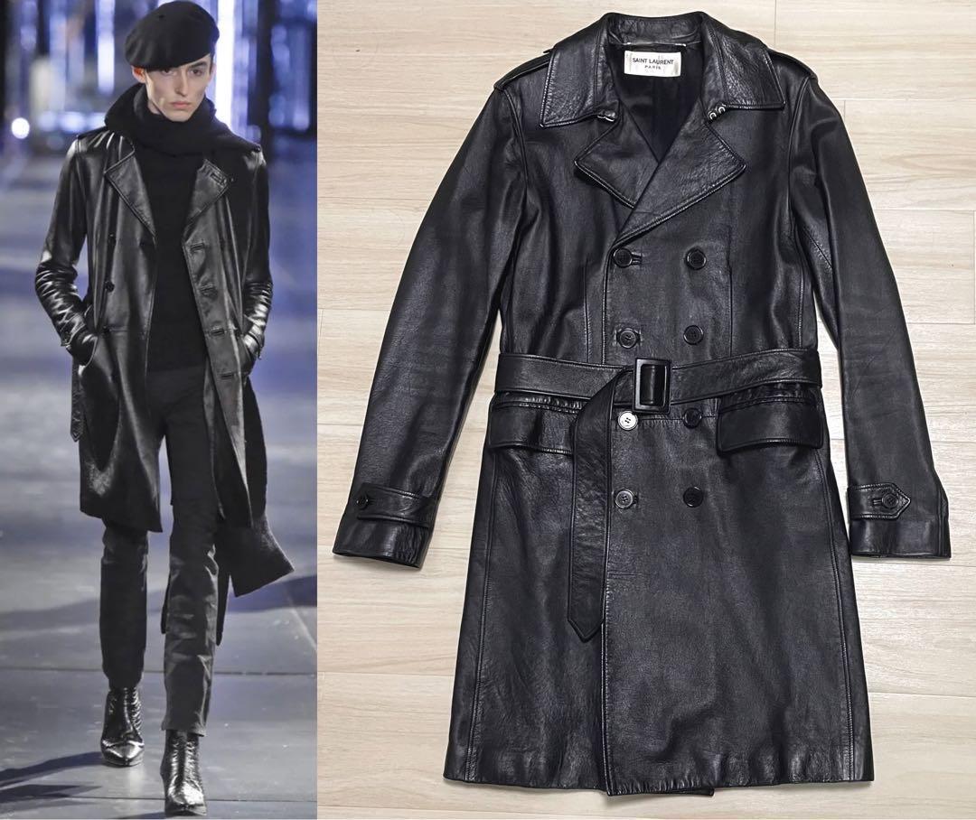 15AW サンローランパリ レザートレンチコート 44 エディスリマン 15AW サンローランパリ レザートレンチコート 44 エディスリマン