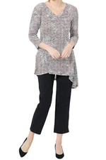 Attitudes by Renee Women's V-Neck Printed Sweater Knit Tunic Starburst