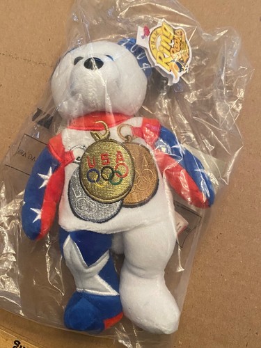 Team Ring Bears USA 2004 Olympic Plush Bear 672/3567 Edition 8" Toy RARE SEALED - Picture 2 of 10