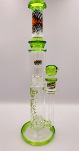 17" Diamant Glas Perücke Wag berauschend hochwertige gerade Bong mit PERCS