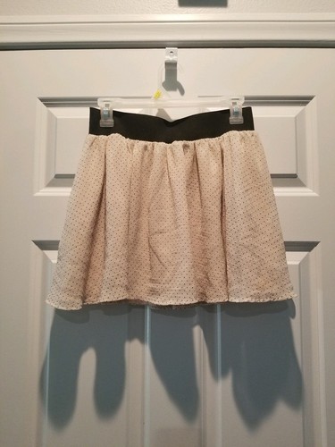 H&M Cream Black Polka Dot Skater Skirt Size Small - Picture 4 of 9