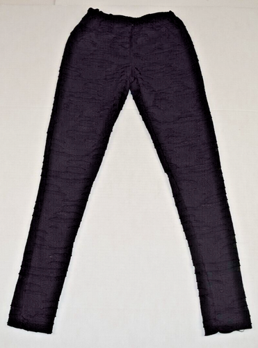 Textured Tights VTG 90s Black Semi Sheer Stripes Fashionable Nylon Tights Sz S/M - Picture 5 of 11