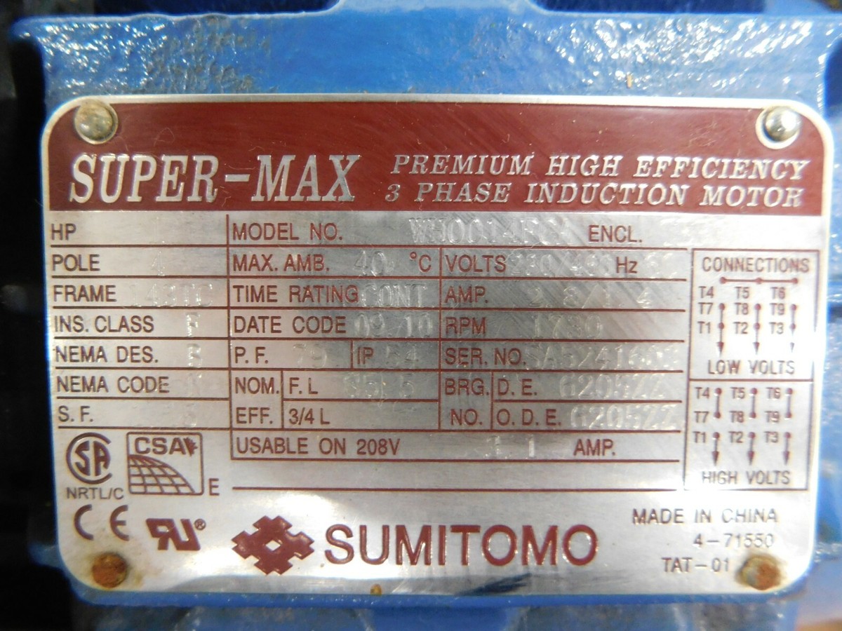 MO-4413, NEW SUMITOMO CYCLO 6000 GEARMOTOR. CHHBJMN1A