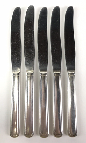 R. Wallace & Sons Casino Dinner Place Knives Stainless Silverware Set of 5 - Picture 3 of 9