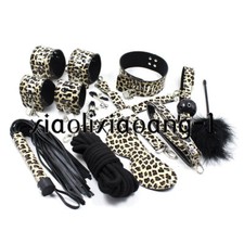 Adult Handcuffs Ankle Cuffs Binding Whip Rope Gags Neck Bandage 10pcs/Set
