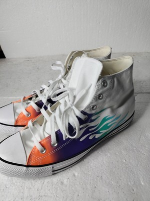 Flame print converse sale