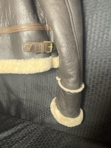 UGG AUSTRALIA Bomber Jacket Leather and Shearling Wool Auden Brown Women’s Med - Picture 22 of 24