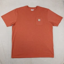 Carhartt 2XLT Mens T Shirt Loose Fit Orange 28x35 Pocket