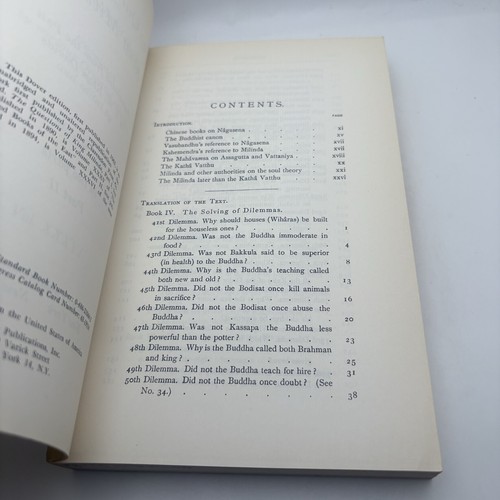 Lot 2 – The Questions of King Milinda Vol I & II Rhys Davids 1963 Dover PB - Picture 9 of 9