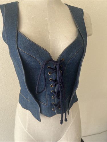 Moschino Couture Denim Top Small Vtg - Picture 10 of 13
