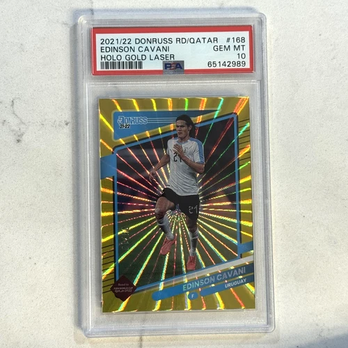 2021-22 Panini Donruss Road to Qatar EDINSON CAVANI Holo Gold Laser /10 PSA 10