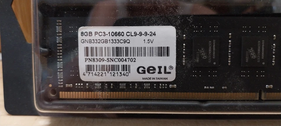 RAM Speicher GEIL 8GB PC3-10660 GNB332GB 1333C9Q 1,5 V Neu OVP - Bild 2 von 4