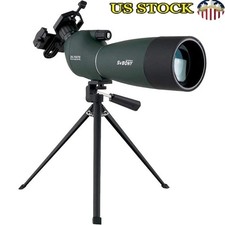 70mm Spotting Scope 25-75x Zoom Waterproof Portable Tripod Phone Adapter New