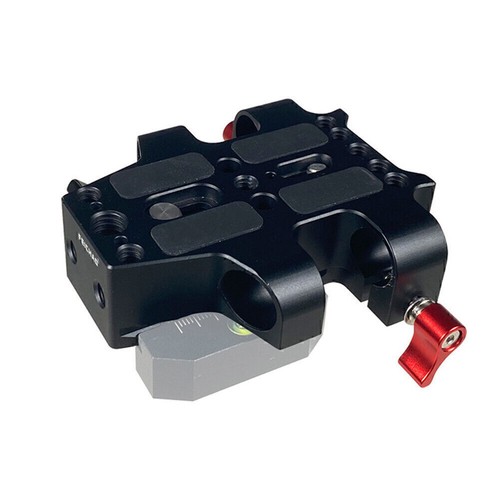 Placa base universal con abrazadera de riel de varilla doble de 15 mm para jaula de cámara