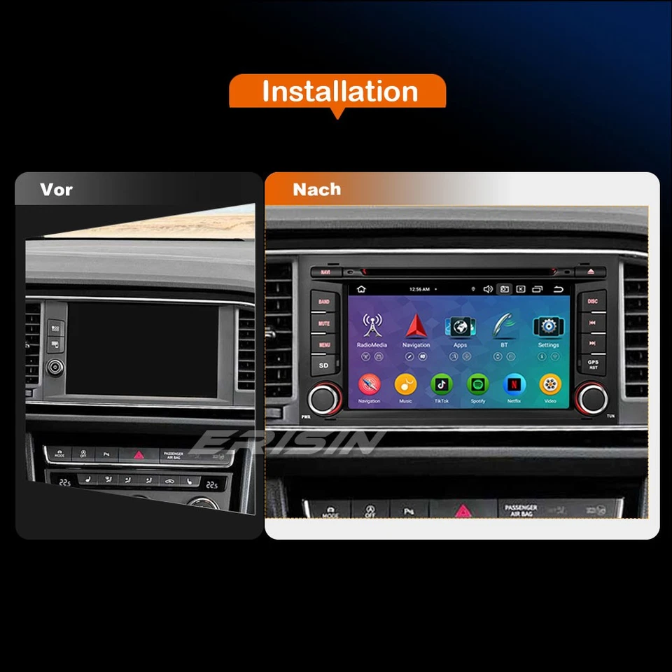 Android 14 DAB+ Autoradio Navi CarPlay 64GB WLAN DVD SWC Für SEAT LEON 2013-2018 - Bild 4 von 4