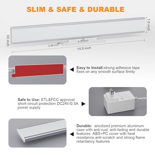 Bright Dimmable Led Vanity Light Bar for Mirror, 2600K-6800K Adjustable Color - Picture 6 of 7