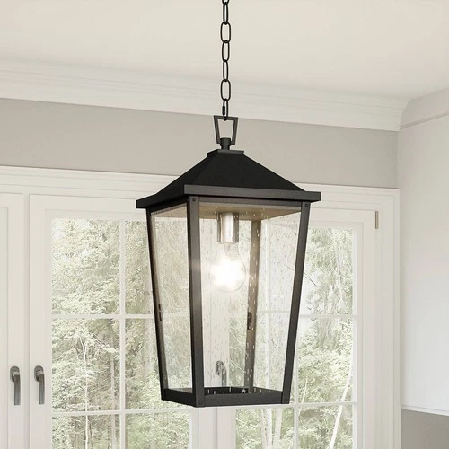 Quoizel Stoneleigh 18 3/4"H Mottled Black Outdoor Mini-Pendant Light - Picture 1 of 7