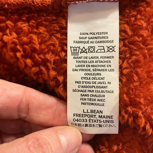 Chaqueta polar de colección LL Bean Hi-Pile naranja tostado cremallera completa 505251 para hombre M - Imagen 10 de 14