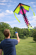 Large Easy Flyer Kite   46" Wide   Bright Neon Colors   Beginner Friendly