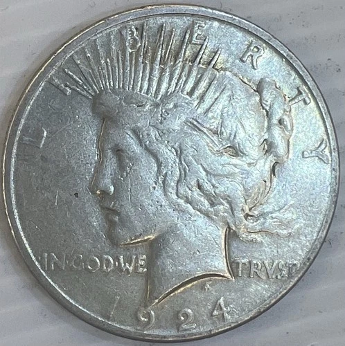1924S Silver Peace Dollar Uncertified Very Fine Circulated Condition