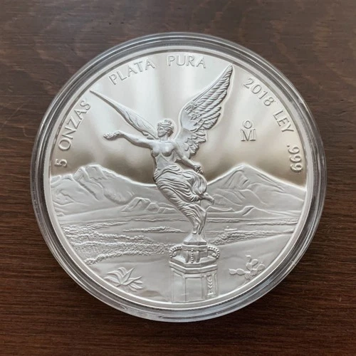 Photo of a 2018 Mexican Silver Libertad 5 oz from an eBay listing that sold on Jul 13, 2026