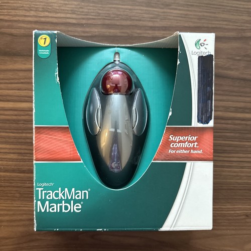 Logitech Trackman Optical Trackball Marble Mouse USB T-BC21 - Tested/Working!