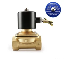 Baomain Brass Electric Solenoid Valve 1-1/2 Inch DC 24V Thread Direct Acting