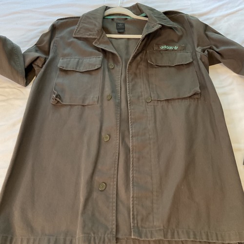 Adidas Field Jacket Mens M Green Utility Cotton Army Green - Picture 6 of 12