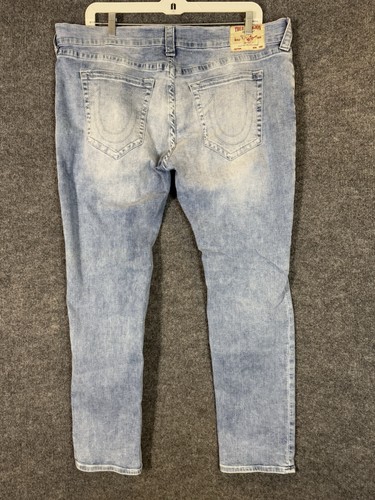 True Religion Rocco Jeans Men Size 42 Washed Blue Cotton Denim - Picture 4 of 14