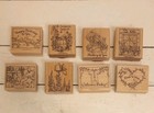 New ListingLot Of 8 Various Wood Mounted Rubber, Various Greetings, Special Day Themes