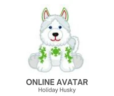Webkinz Classic Holiday Husky Christmas Pet Code Only