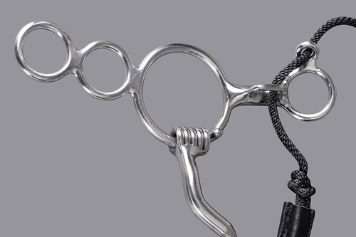 JK HILASON Med Port Edelstahl 3-Ring Kombination Aufzug Bit mit Leder - Bild 2 von 4